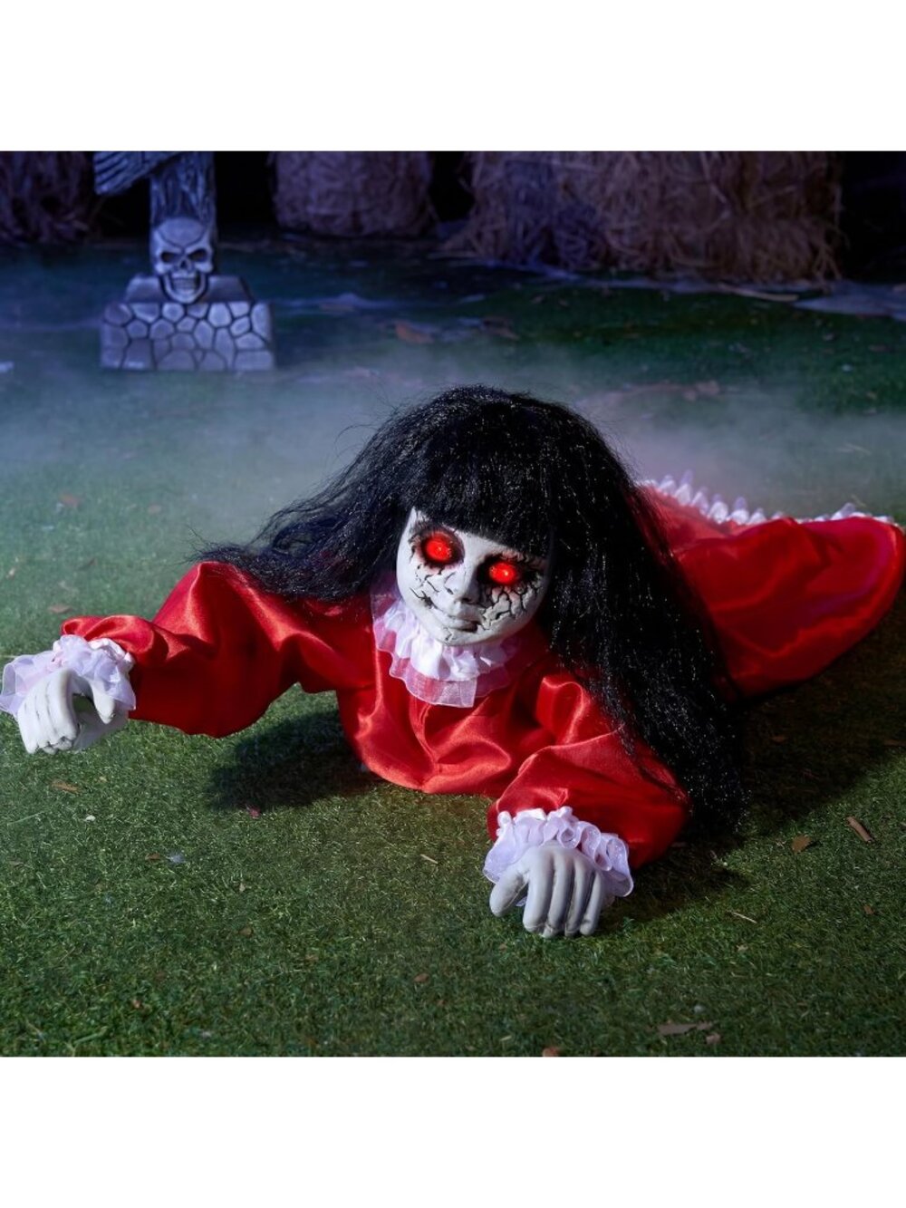 Halloween Animatronics Decorations Outdoor Groundbreaker Crawling Doll Scary